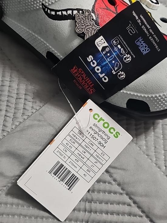 Crocs STRANGER THINGS Hellfire Classic Clog 211507-90H White Unisex M-9 W-11 NEW main image 4